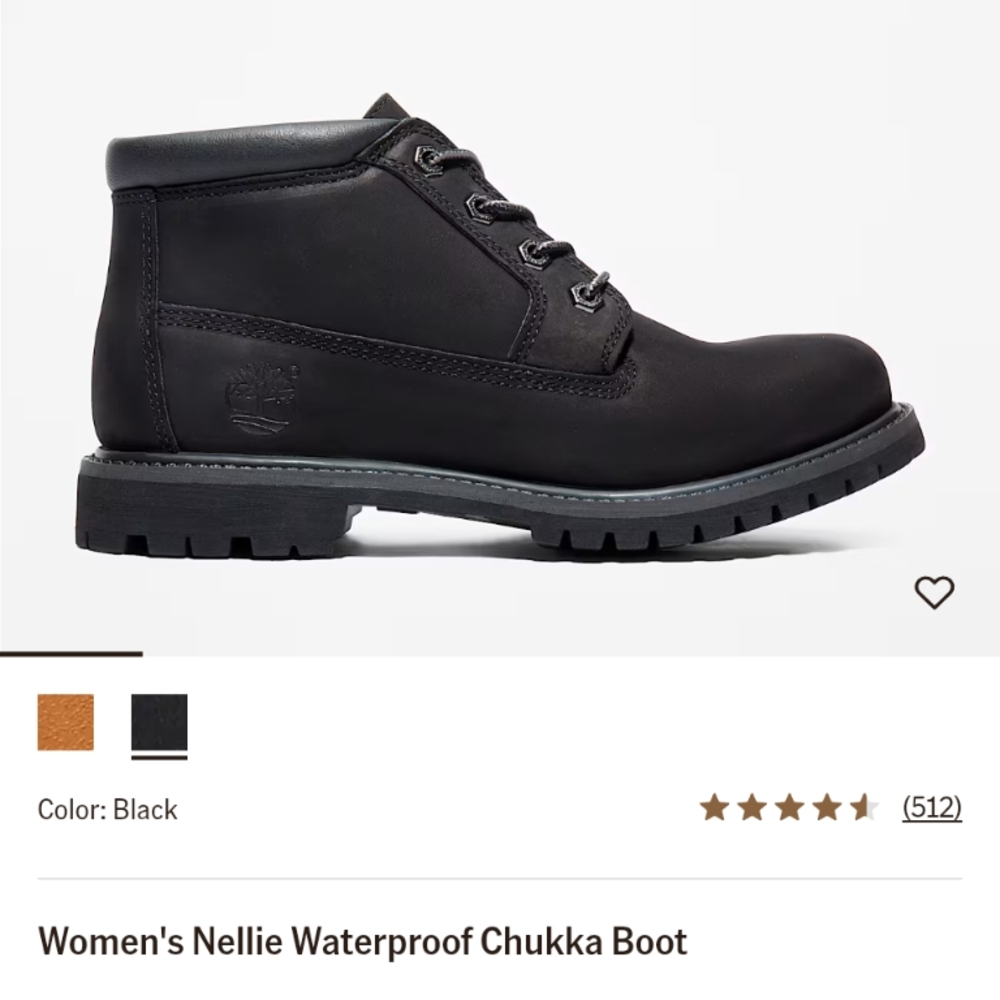 Timberland Black Nellie Waterproof Nubuck Boots Womens US 8